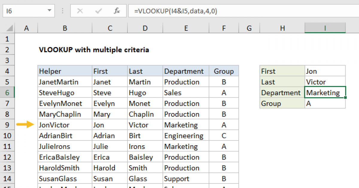 Excel Vlookup Multiple Criteria Different Worksheets